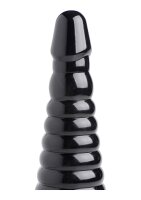 Giant Ribbed Anal Cone Black 8,9 cm