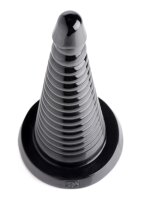 Giant Ribbed Anal Cone Black 8,9 cm