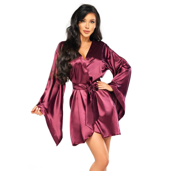 Beauty Night Fashion Samira peignoir & thong burgunder