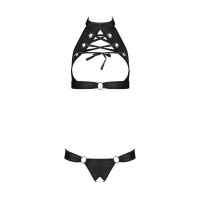 Passion Malwia Size Plus 2pcs set with open bra black