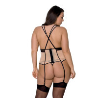 Passion Viena Size Plus corset & thong beige