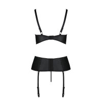 Passion Jannies corset & thong with open cups black