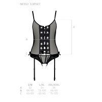 Passion Nessy corset & thong black