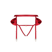 Obsessive Rubinesa garter belt & crotchless thong red