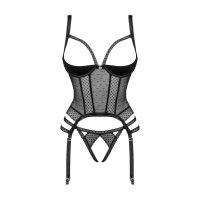 Obsessive Lanelia corset & thong with open cups black