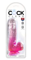 KingCockClear 6 w balls pink 17,8 cm
