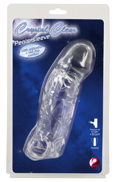 Crystal Clear Penis Sleeve with Ball Ring