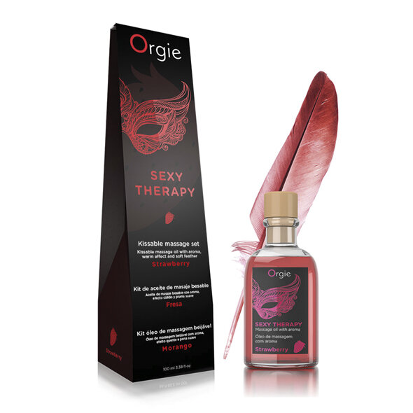 Orgie Massage&ouml;l k&uuml;ssbar f&uuml;r Oralsex Erdbeergeschmack 100 ml