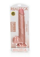 Straight Realistic Dildo with Balls and Suction Cup - 12" / 30,5 cm
