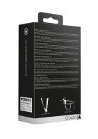 Shots gerippter Silikon Strap-On Dildo Schwarz