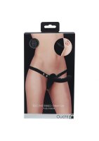 Shots gerippter Silikon Strap-On Dildo Schwarz