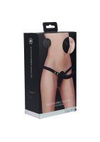 Shots gerippter Silikon Strap-On Dildo Schwarz