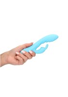 Loveline ribbed ultra soft silicone rabbit vibrator glacier blue