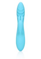 Loveline ribbed ultra soft silicone rabbit vibrator glacier blue