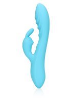 Loveline ribbed ultra soft silicone rabbit vibrator glacier blue