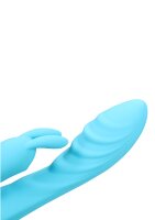 Loveline ribbed ultra soft silicone rabbit vibrator glacier blue