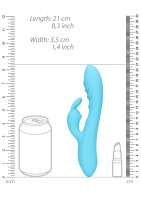 Loveline ribbed ultra soft silicone rabbit vibrator glacier blue