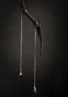 Shots silicone bite gag with nipple clamps black