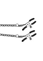Shots silicone bite gag with nipple clamps black