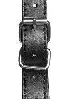 Shots head harness with mouth guard and integrated ball gag in black