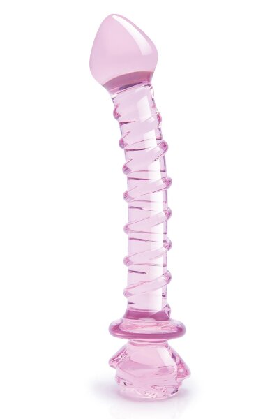 Glaze Glass Rosebud Spiral G-Spot Dildo - 22,8 cm