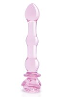 Glaze Glass Rosebud Beaded Dildo - 20 cm