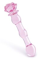 Glaze Glass Rosebud Beaded Dildo - 20 cm