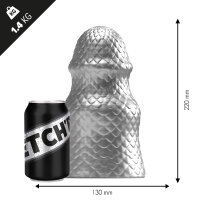 STRETCHR Scaly Butt Plug L Gun Metal - 13 cm
