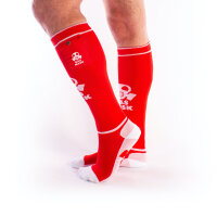BRUTUS GAS MASK Party Socks w. Pockets Red / White - OS