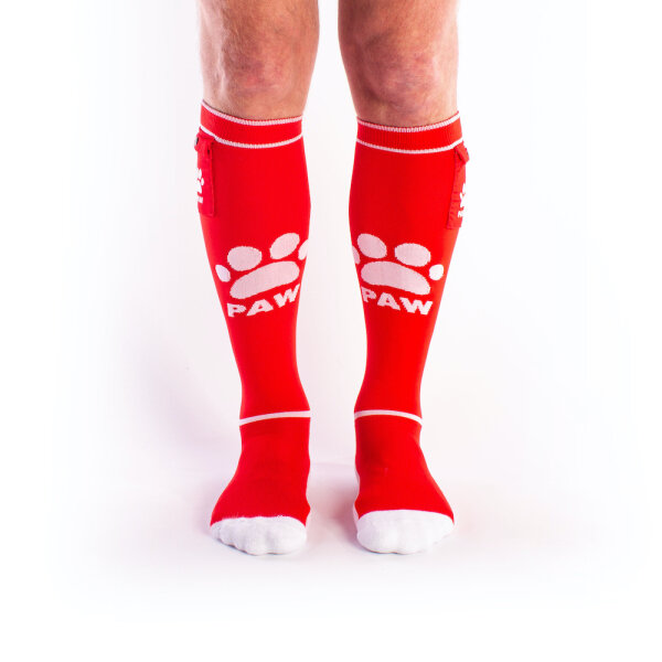 BRUTUS PUPPY Party Socks w. Pockets Red / White - OS