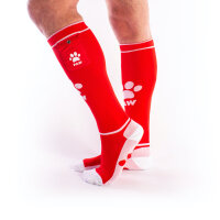 BRUTUS PUPPY Party Socks w. Pockets Red / White - OS