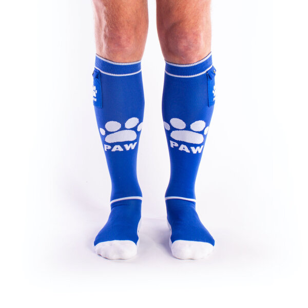 BRUTUS PUPPY Party Socks w. Pockets Blue / White - OS