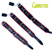 BRUTUS Leather Collar Black/Red