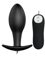 Pretty Love Silikon Plug vibrierend Schwarz 3 cm