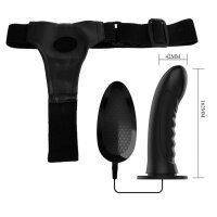 Pretty Love Strap On Vibrating Dildo Marvin Black 9 cm