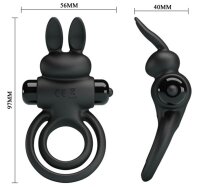 Pretty Love Vibro Cockring Rabbit Schwarz