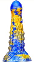 MetallicAnal Fantasy Ninja Dildo Gold Blue 16 cm
