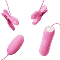Pretty Love Elektroschlag Nippelklemmen und Vibro Ei rosa