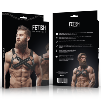 Fetish Submissive Attitude - Bulldog Crossed Chest Harness Adjustable Neoprene With Zippers Men OS