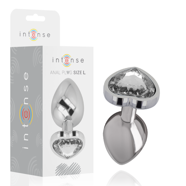 Intense metal butt plug with white heart