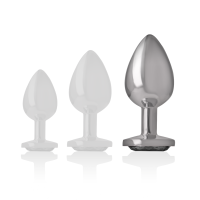 Intense metal butt plug with white heart
