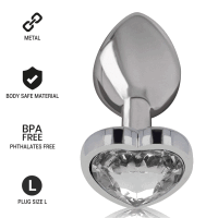 Intense metal butt plug with white heart