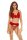 Bombshell Boudoir Peek A Boo Wire 3 Pc Set Red S - L