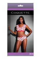 Lip Print Crop Top & Short - White - OS