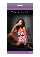 Lip Print Babydoll & Thong White Onesize - Queensize