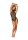 Womens Black Rhinestone Embellished Fishnet Halter Teddy - S