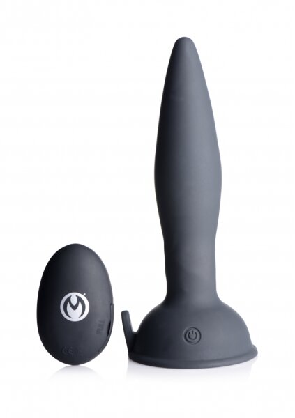 XR Brands Turbo Ass Spinner Silicone Anal Plug with Vibration and Remote Control black