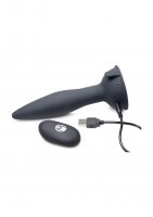 XR Brands Turbo Ass Spinner Silicone Anal Plug with Vibration and Remote Control black