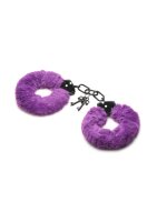 XR Brands faux fur handcuffs purple