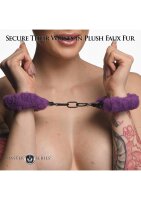 XR Brands faux fur handcuffs purple